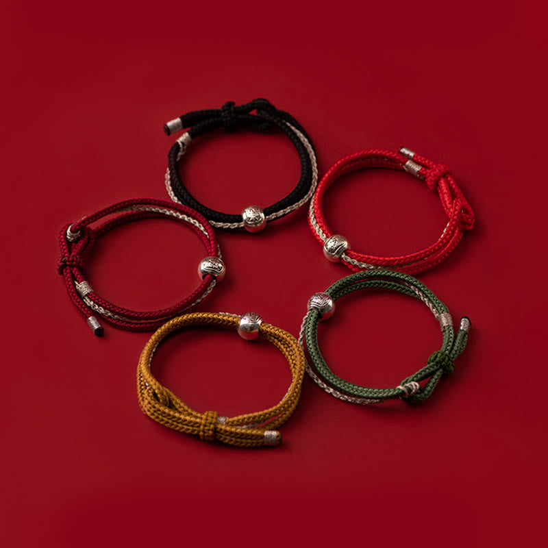 KarmaRipple's 925 Sterling Silver Tibetan Zakiram Goddess of Wealth Fortune Rope Bracelet p6