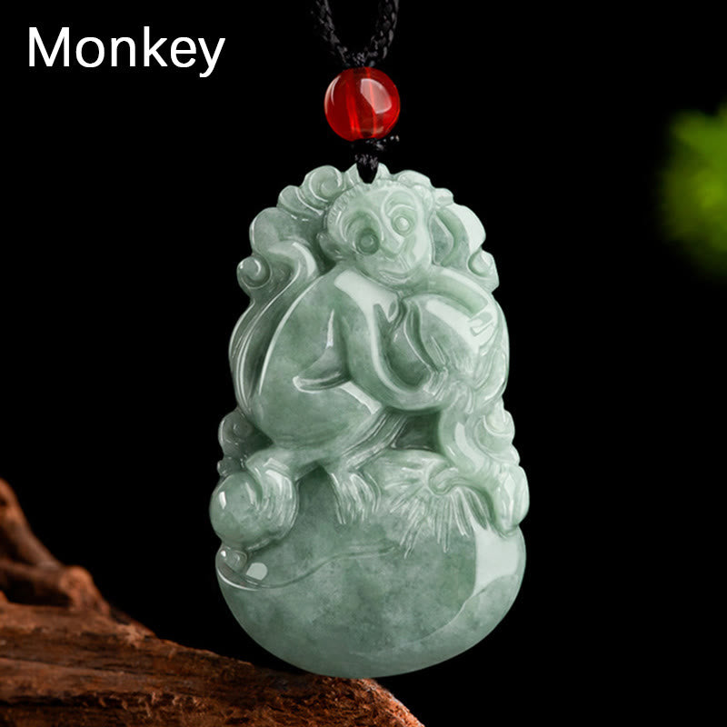 KarmaRipple's Authentic Green Jade 12 Chinese Zodiac Fortune Prosperity Pendant Necklace p9