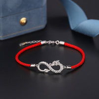 Bracelet de protection de la fortune en argent sterling 999 à tissage infini, Année du Dragon de KarmaRipple
