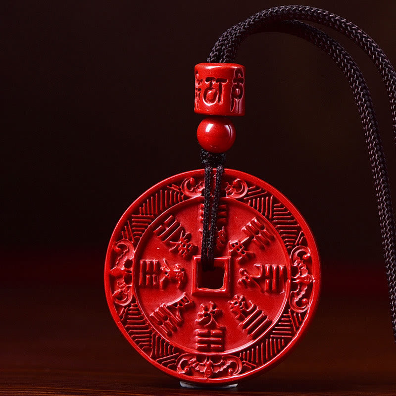 KarmaRipple's Authentic Cinnabar Mountain Ghosts Spend Money Bagua Blessing Pendant Necklace Key Chain p14
