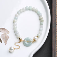 Bracelet de prospérité et de fortune en perles de jade authentiques de KarmaRipple
