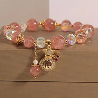 Bracelet talisman positif en quartz fraise authentique de KarmaRipple