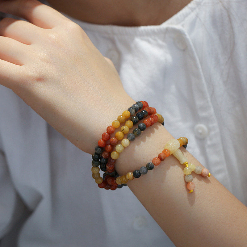 KarmaRipple's 108 Beadwork Authentic Red Agate Mala Protection Bracelet p7