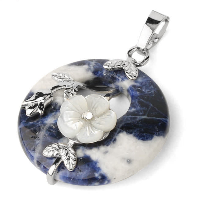 KarmaRipple's Various Gemstone Amethyst Green Aventurine Flower Balancing Pendant Necklace p53