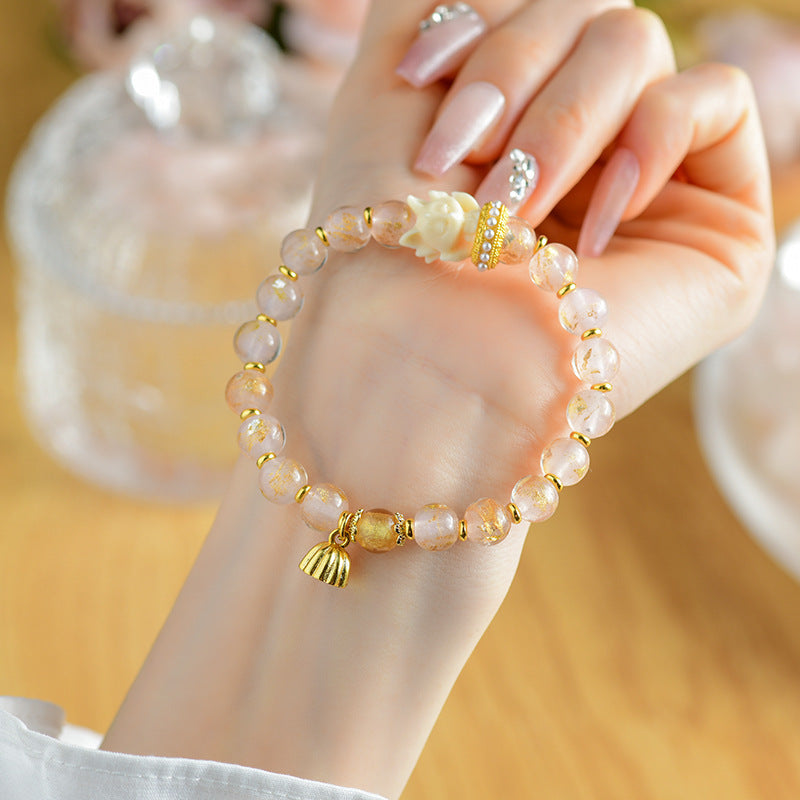 KarmaRipple's Tibetan Incense Ash Liuli Glass Bead Fortunate Nine Tailed Fox Lotus Talisman Bracelet p5