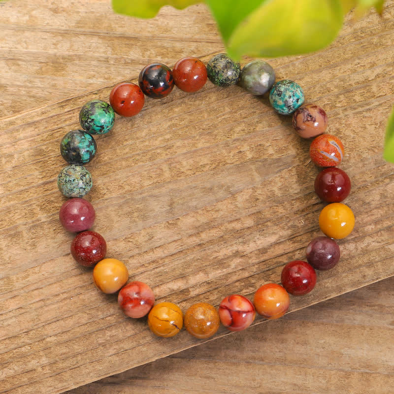 KarmaRipple's 108 Mala Beadwork Mookaite Emotional Growth Bracelet Tassel Pendant Necklace p1