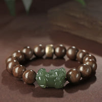 Bracelet en argent sterling 925 et jade PiXiu de Brunei, symbole de la paix et de la force, de KarmaRipple