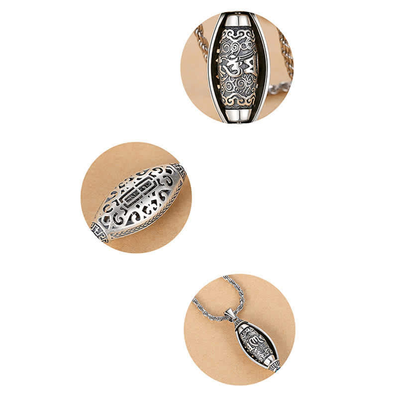 KarmaRipple's Tibet Om Mani Padme Hum Protection Pendant Rotatable Necklace p7