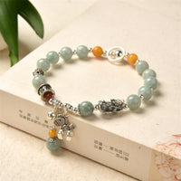 Bracelet de réussite en argent sterling 925 et jade ambre authentique PiXiu Pony de KarmaRipple