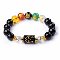 Bracelet Feng Shui Obsidienne à Cinq Éléments pour la Richesse et la Prospérité de KarmaRipple 