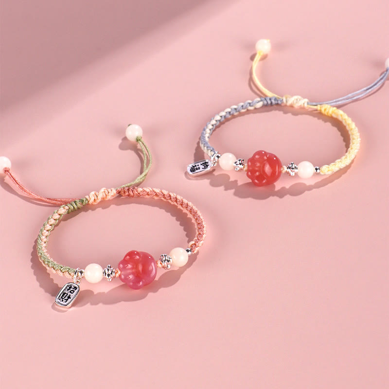 KarmaRipple's Yanyuan Agate Cat Claw Paw Ivory Bodhi Seed Fu Character Positive Woven Rope Bracelet p13