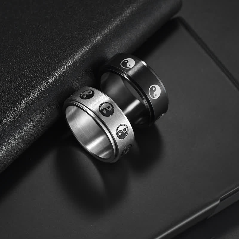 KarmaRipple's Yin Yang Titanium Steel Balance Rotatable Ring p4