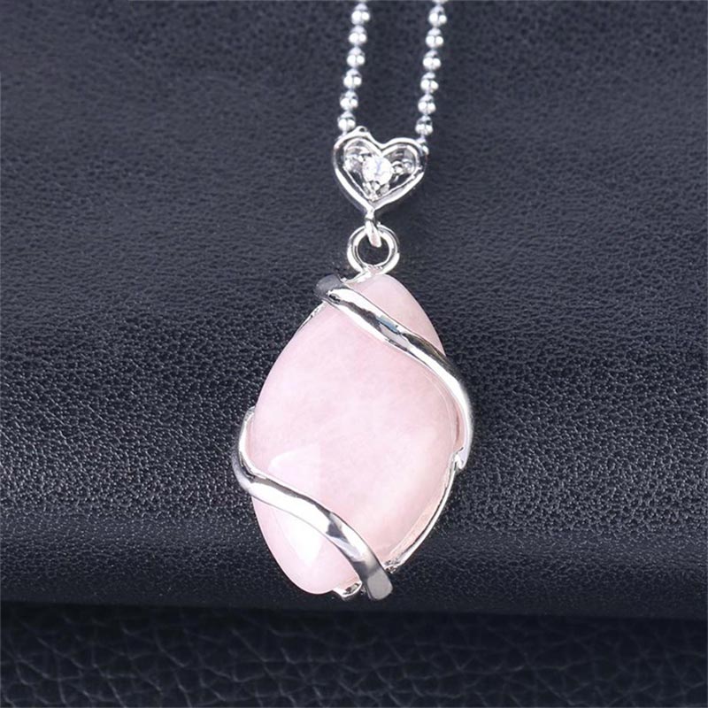 KarmaRipple's Marquise Pattern Authentic Gemstone Stone Talisman Pendant Necklace p36
