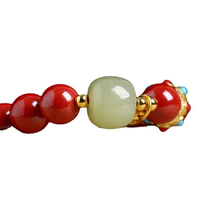 KarmaRipple's Cinnabar Green Aventurine Fortune Protection Talisman Bracelet p16