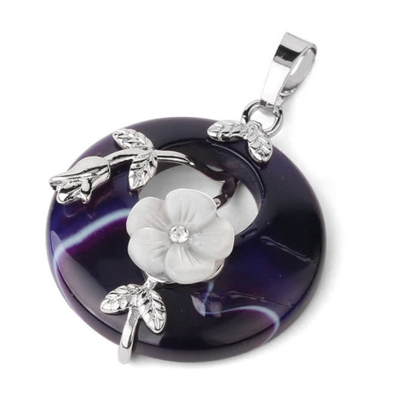 KarmaRipple's Various Gemstone Amethyst Green Aventurine Flower Balancing Pendant Necklace p47