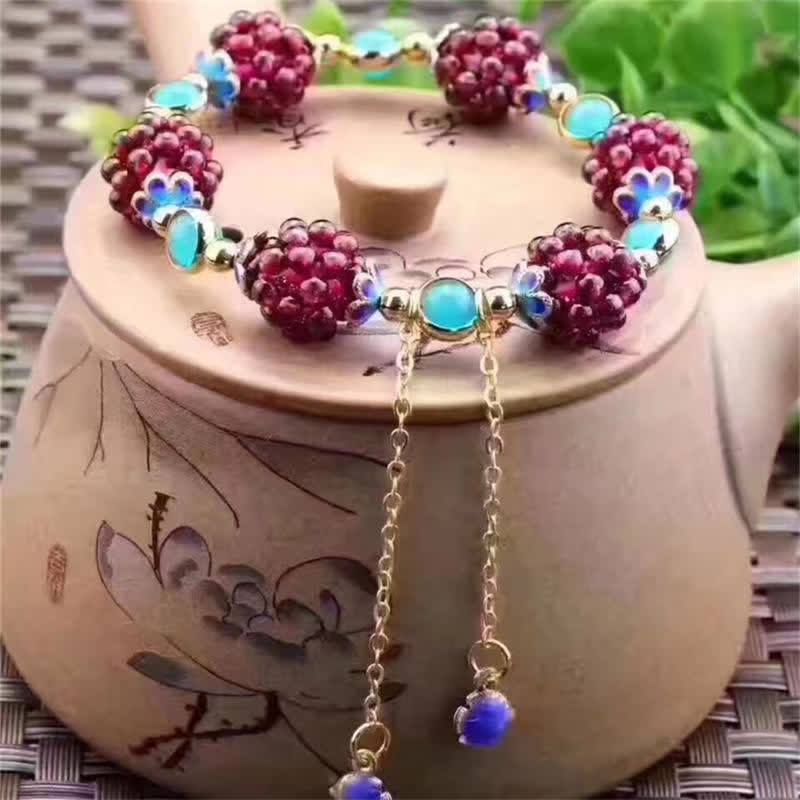 KarmaRipple's Tibetan Garnet Calm Bracelet p13