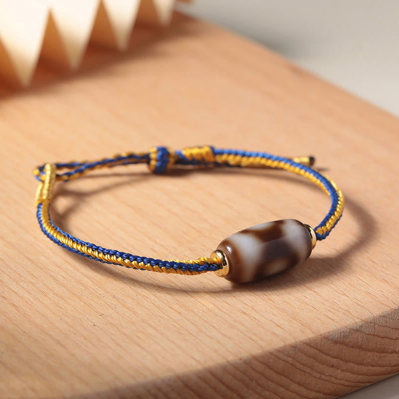 KarmaRipple's Tibetan Three-eyed Dzi Bead Fortune Happiness Bracelet p3