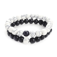 Bracelet KarmaRipple, 2 pièces, authentique, en perles turquoise ivoire givrées