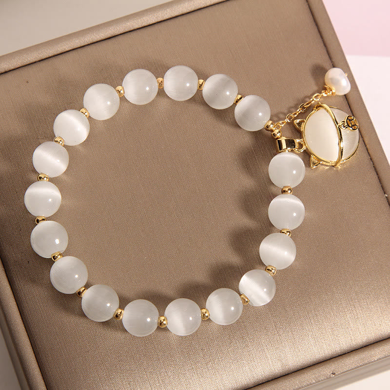 KarmaRipple's Cat's Eye Lovely Cat Pattern Pearl Love Talisman Bracelet p7