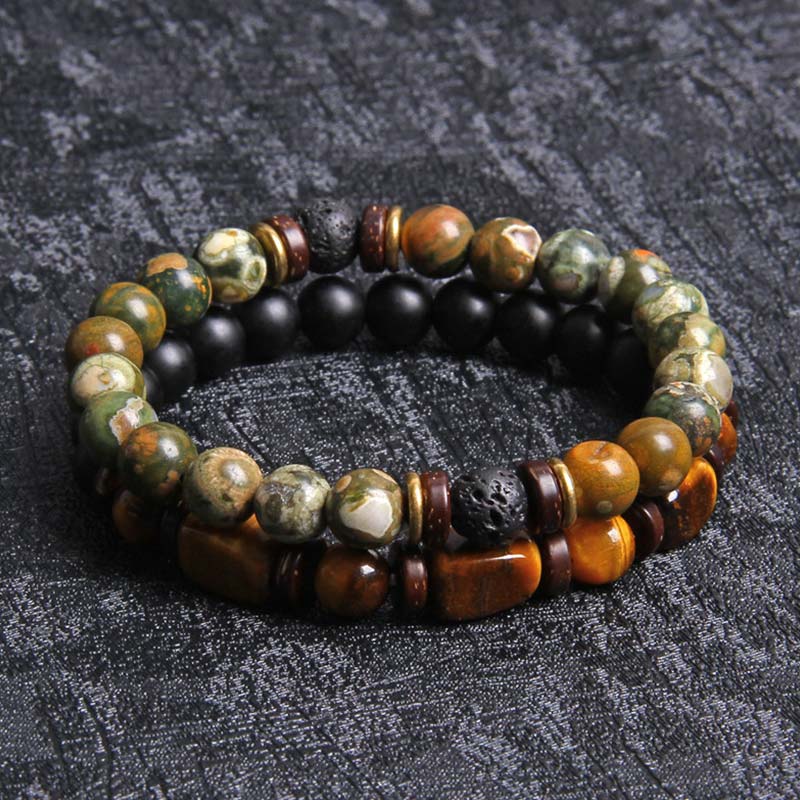 KarmaRipple's 2PCS Balancing Gemstone Emperor Stone Tiger Eye Bead Bracelet p14