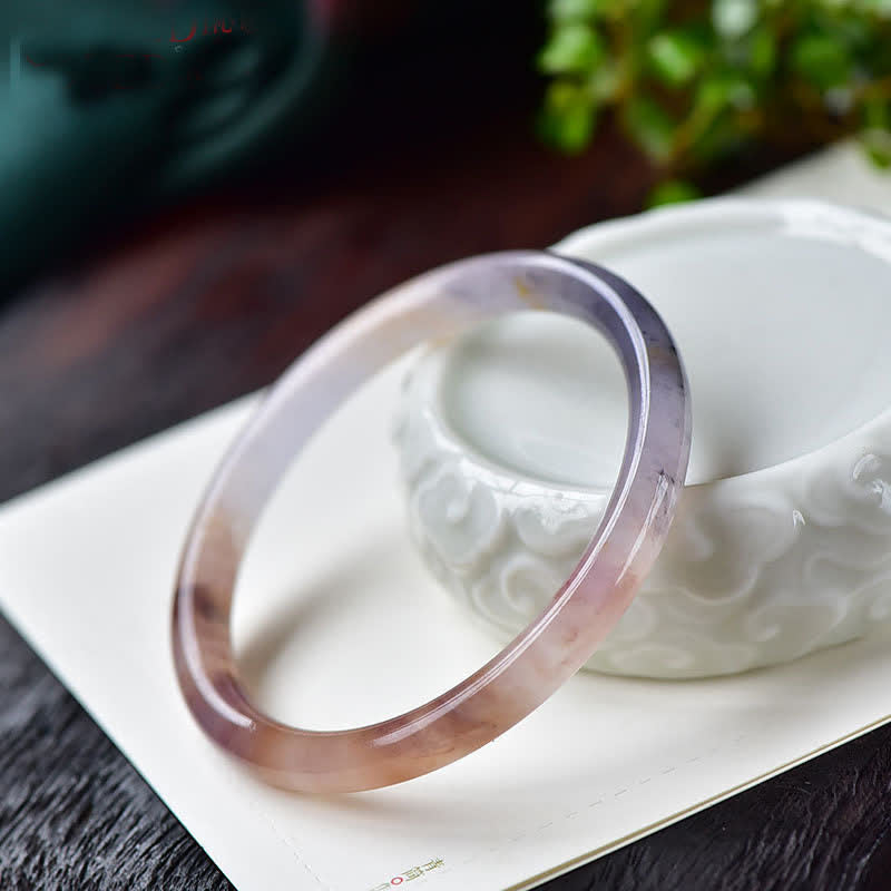 KarmaRipple's Purple Golden Silk Jade Wealth Bracelet Bangle p11