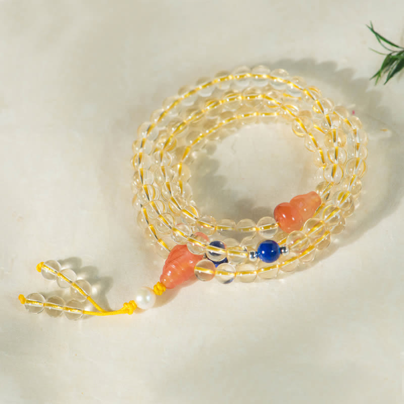 KarmaRipple's 108 Mala Beadwork 925 Sterling Silver Authentic Citrine Red Agate Ivory Jade Prosperity Talisman Bracelet p3