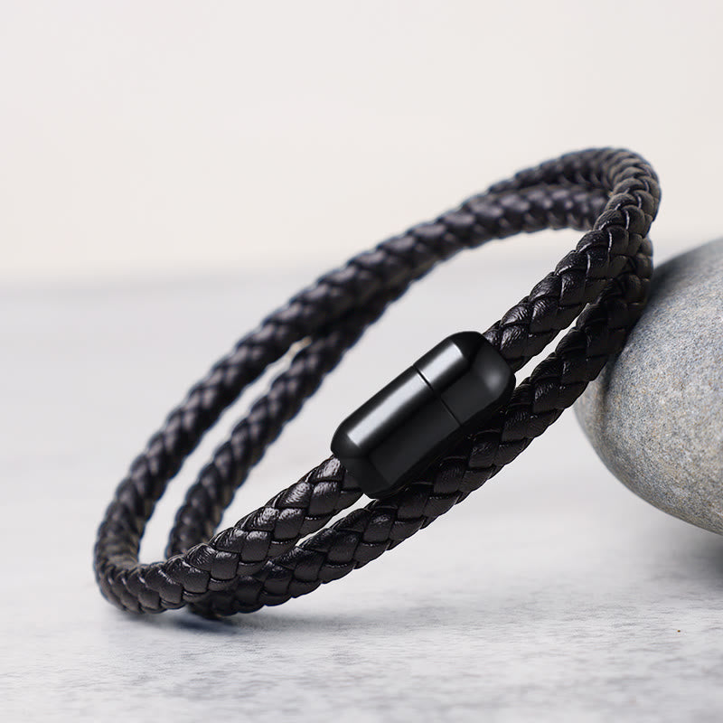 KarmaRipple's Genuine Leather Red String Protection Magnetic Buckle Bracelet p9