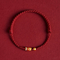 Bracelet en corde tissée fait main en argent sterling 925 de KarmaRipple, motif poisson koï, richesse et succès