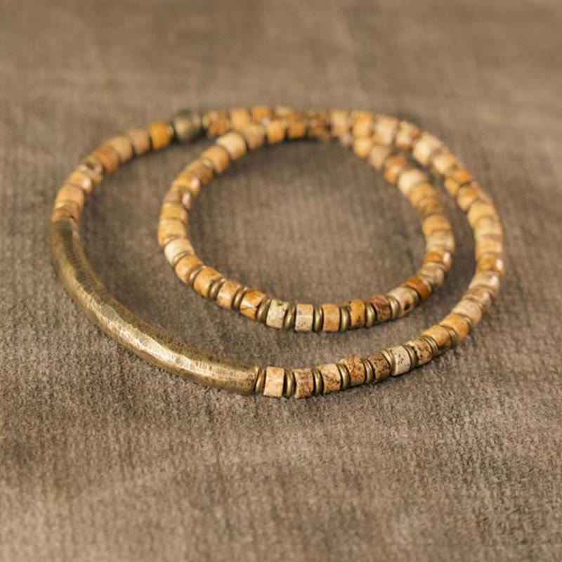 KarmaRipple's Sodalite Picture Jasper Green Point Stone Balance Wisdom Bracelet p15