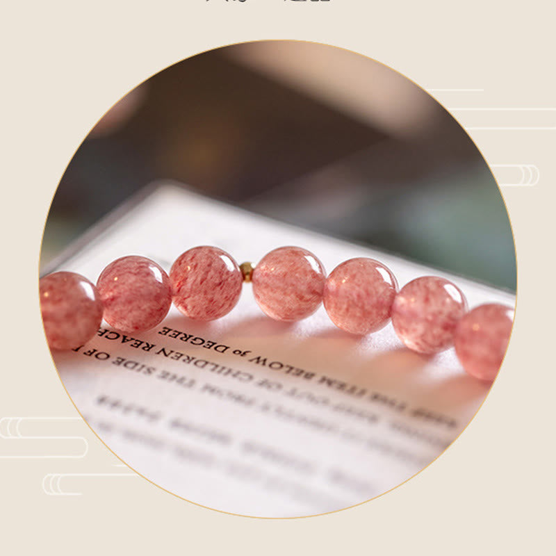 KarmaRipple's Authentic Strawberry Quartz Moonstone PiXiu Love Balancing Bracelet p8
