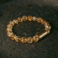 Bracelet de protection en perles de laiton et pierres précieuses en citrine authentiques de KarmaRipple
