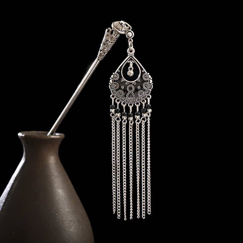 KarmaRipple's Water Drop Lily of the Valley Flowers Tassels Confidence Hairpin p15