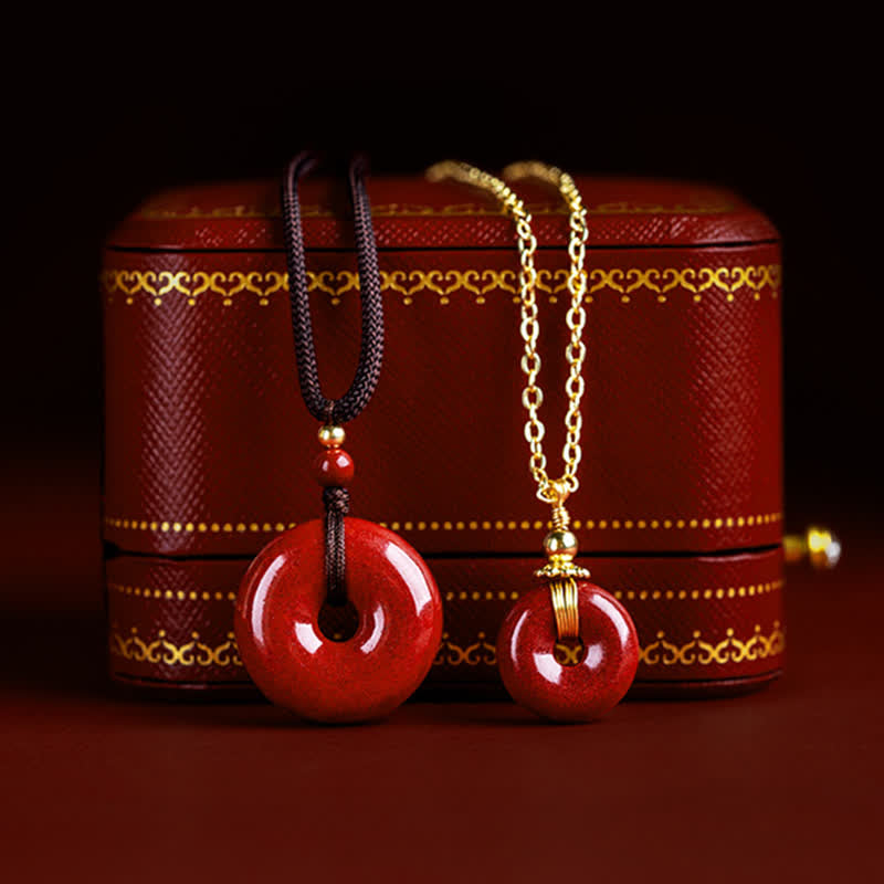 KarmaRipple's Cinnabar Peace Buckle Calm Blessing Pendant Necklace p12