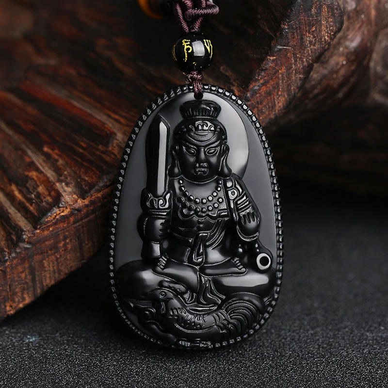 KarmaRipple's Chinese Zodiac Natal Buddha Authentic Black Obsidian Purification Pendant Necklace p11