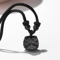 Collier avec pendentif de protection en obsidienne rouge et agate rouge authentique de KarmaRipple