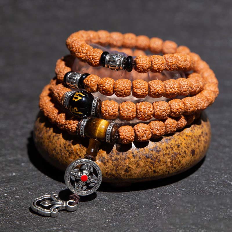KarmaRipple's Tibet 108 Mala Beadwork Rudraksha Bodhi Seed Chinese Zodiac Natal Buddha Wealth Talisman Bracelet p26