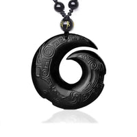 Collier pendentif authentique en obsidienne noire et glace de KarmaRipple