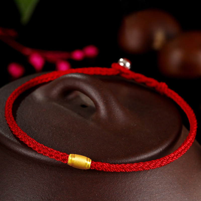 KarmaRipple's 999 Gold Fortunate Bead Eight Thread Peace Weave Red Rope Bracelet p6