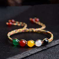 Bracelet en fil d'agate colorée, métal, bois, eau, feu, terre, cinq éléments de KarmaRipple