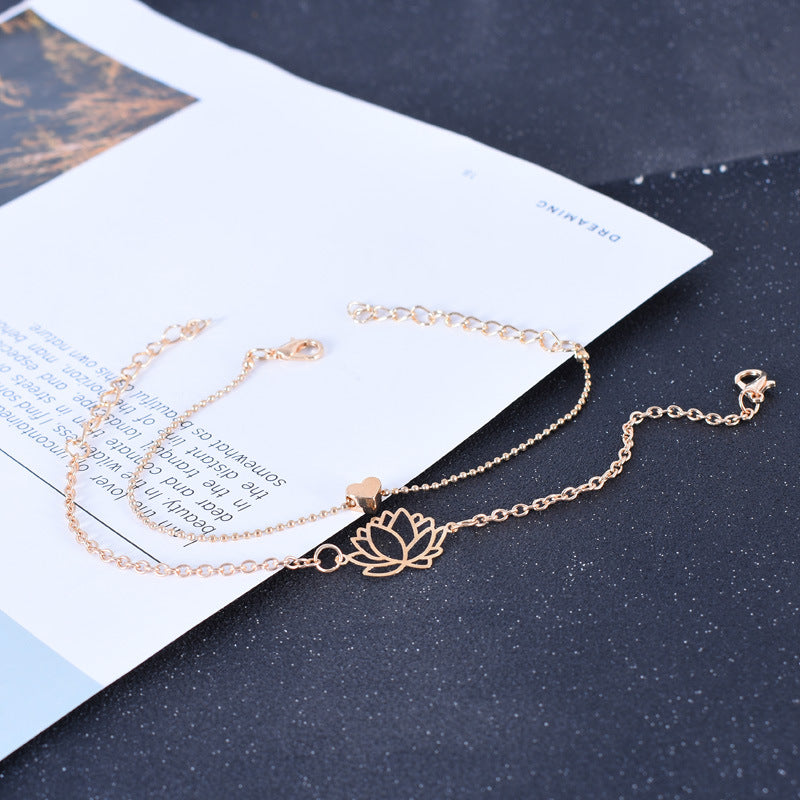 KarmaRipple's 2Pcs Lotus Flower Love Heart Enlightenment Bracelet p2