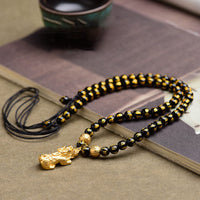 Pendentif de richesse PiXiu en obsidienne FengShui de KarmaRipple