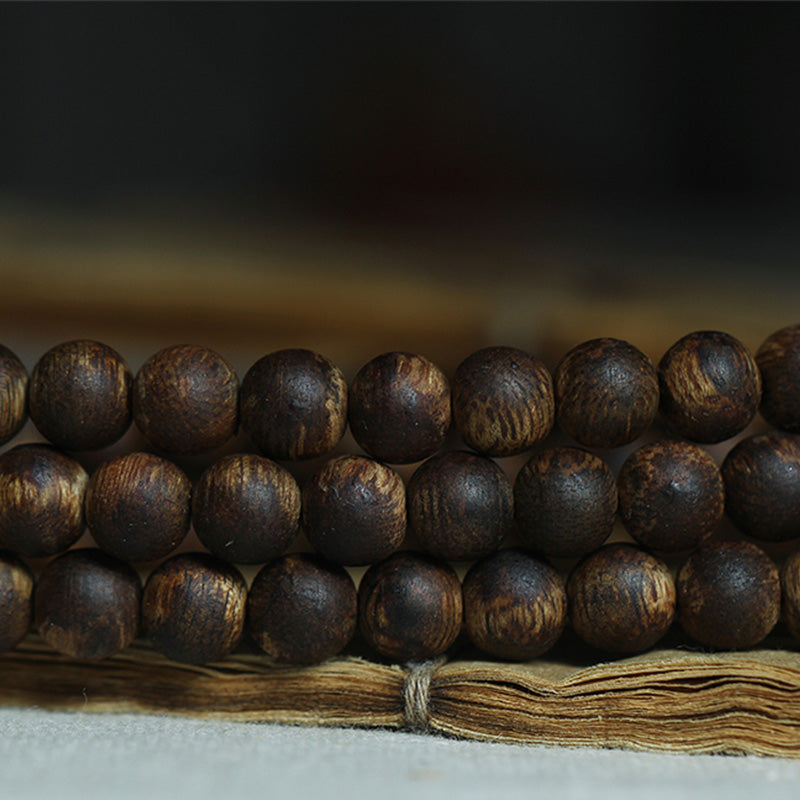 KarmaRipple's 108 Mala Beadwork Nha Trang Bai Qinan Agarwood Jade 999 Gold Peace Bracelet (Only one in stock) p12