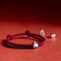 Bracelet tissé à la main en argent sterling 925 avec le personnage Fu de KarmaRipple