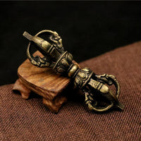 Décoration en bronze Vajra Dorje Force à cinq griffes et trois griffes faite à la main par KarmaRipple au Népal