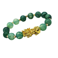 Bracelet Pi Xiu en jade cyan fait main par KarmaRipple