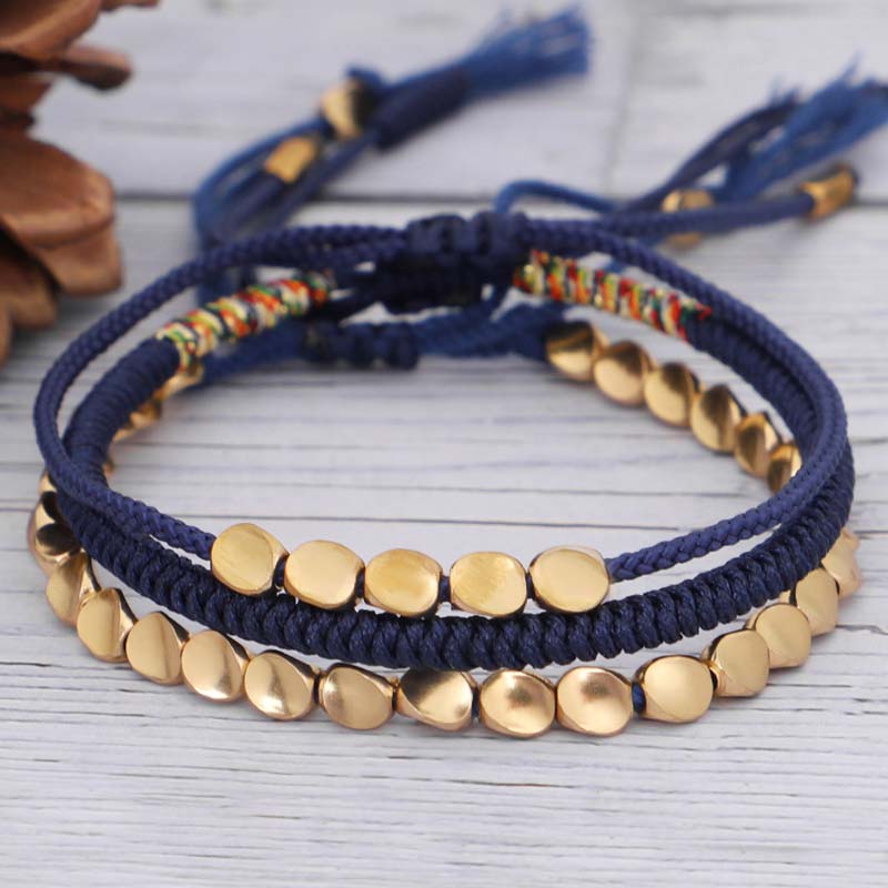 KarmaRipple's 3 PCS Tibetan Bronze Beadwork Balancing Protection Fortune Bracelet Set p19