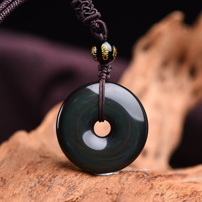 KarmaRipple's Tibetan Obsidian Protection Pendant p4
