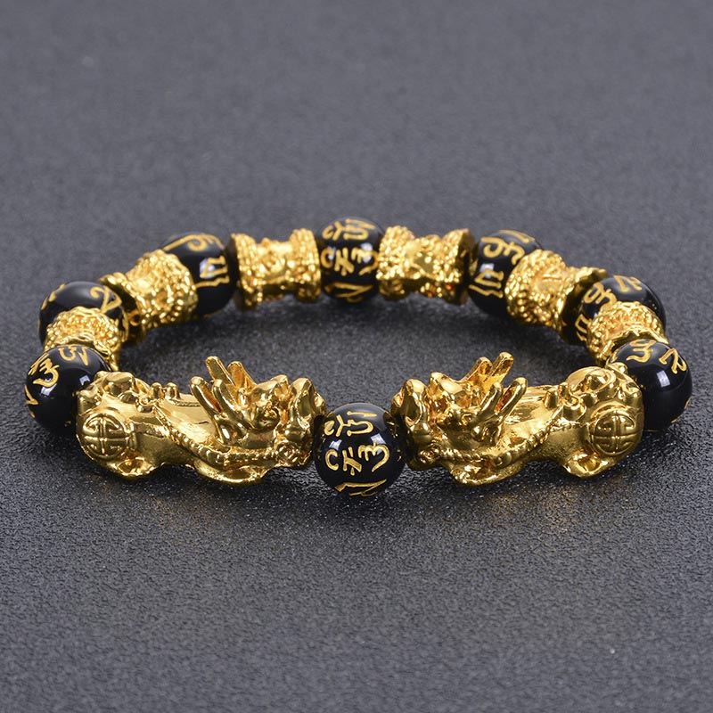 KarmaRipple's Double Pixiu Obsidian Wealth Bracelet p5