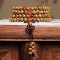 Bracelet de bon augure en agate rouge Bodhi Seed, 108 perles Mala de KarmaRipple