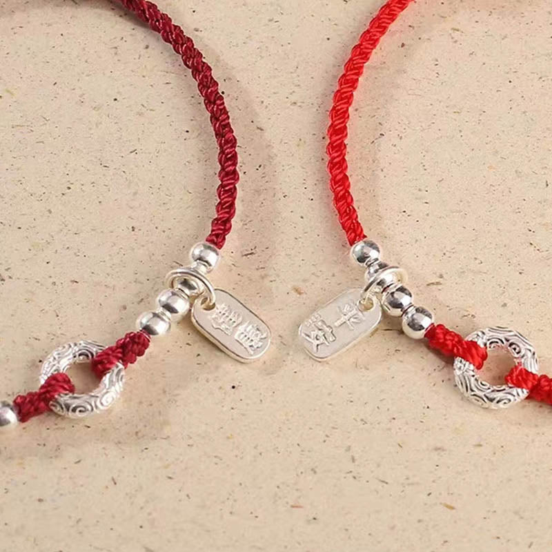 KarmaRipple's 925 Sterling Silver Auspicious Clouds Peace Buckle Safe And Sound Bracelet Anklet p5